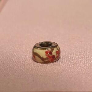 Pandora Jewelry Pink Peach Blossom Flower Spacer Charm Rose Gold with Box!